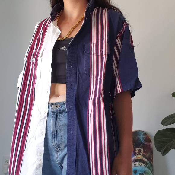 Blue, red and white striped Wrangler button down - Picture 3 of 4